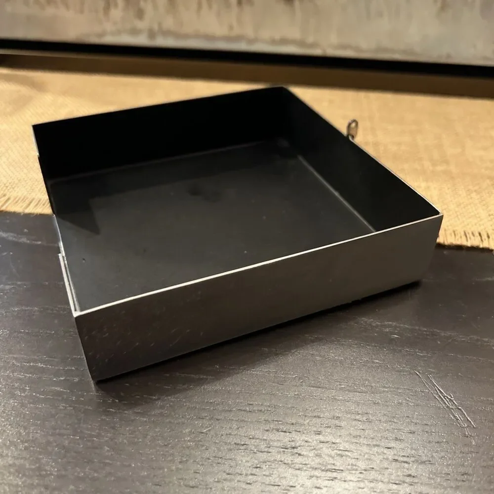 Michael Aram Cocktail Napkin Holder Silver Black-Broken for parts or Repair
